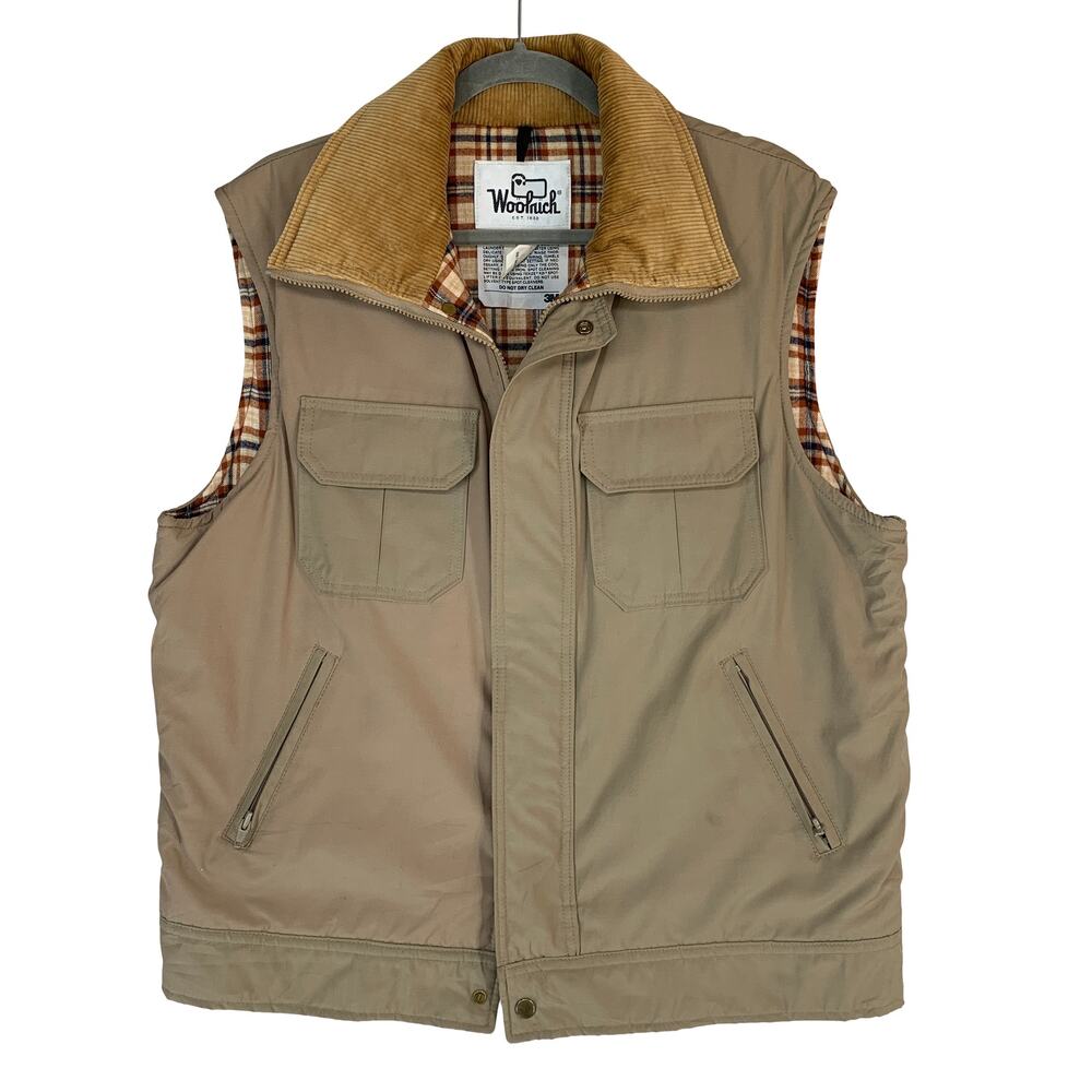 Woolrich Men Insulate Work Vest L Brown 80s Vintage Heritage Utility Corduroy 3M - Picture 1 of 12